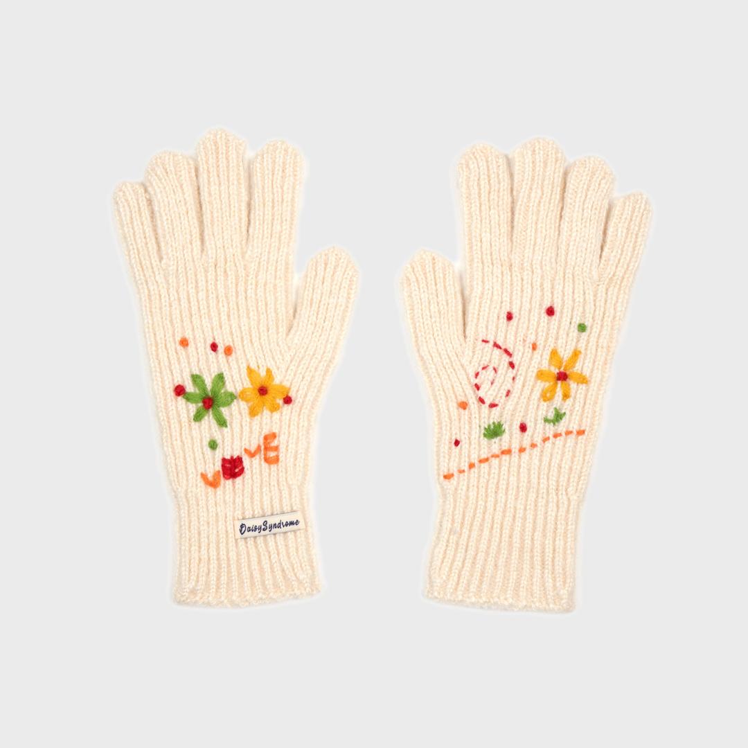 GRAPHIC GLOVES ivory