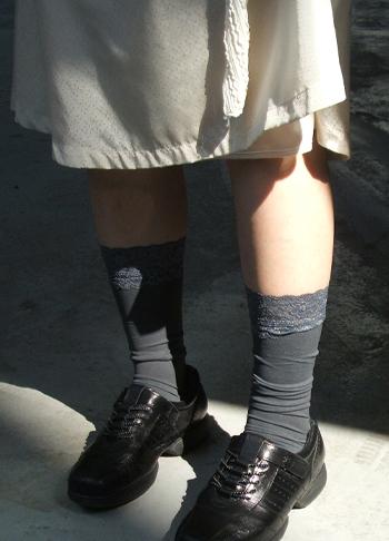 에프터먼데이 romantic lace knee sock (4c)