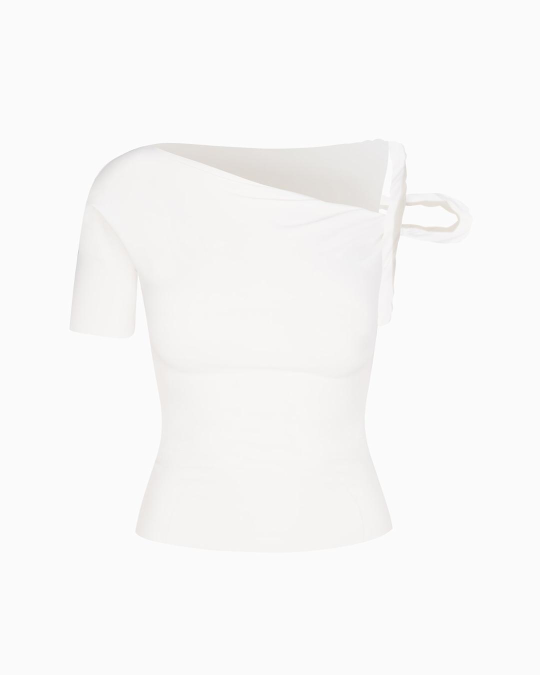 Sleek Stretch Twisted Top | Bright White - XL