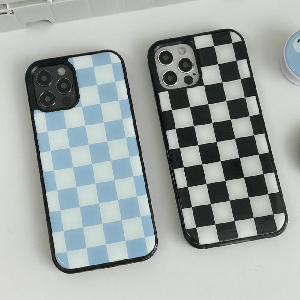 [에폭시범퍼케이스] 체커보드 체크보드 체크패턴 핸드폰 케이스 주문 제작 아이폰13