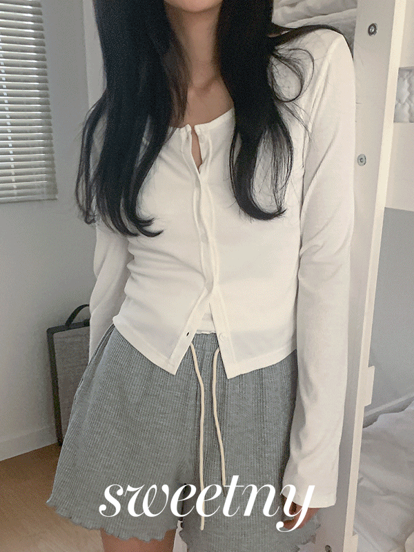 나이니 [누적3만장/후기보장🎀/자체제작/살안타/여름까지!] 슈어럽 찰랑 레이어드 골지 가디건 티셔츠(버튼/간절기/봄/꾸안꾸/심플/베이직/기본/여름/스쿨/룩/여름가디건/썸머/휴가)