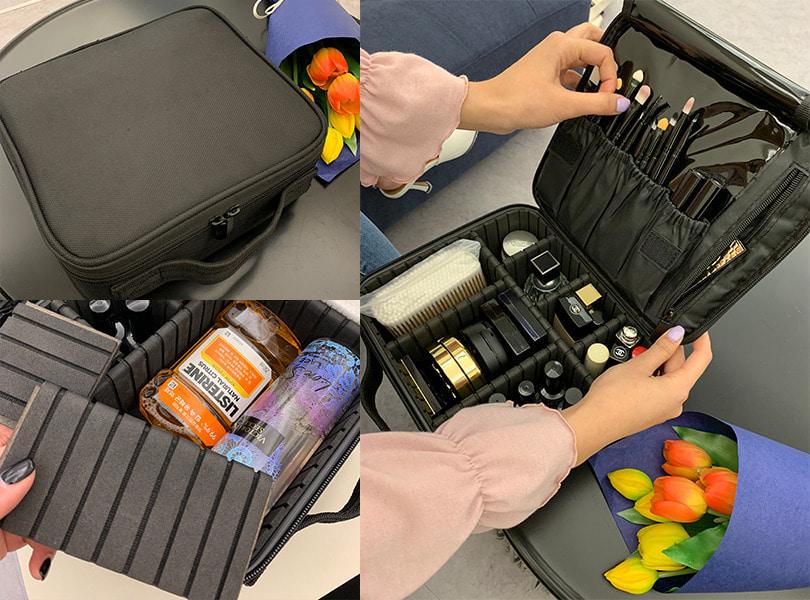 유유존 파티션화장품파우치 하드케이스 파티션 다용도 파우치