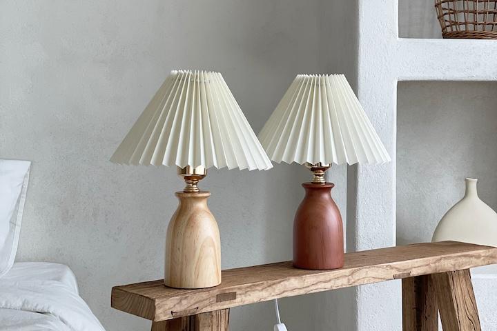 코지 우드 플리츠 단스탠드 4color (기본전구증정)