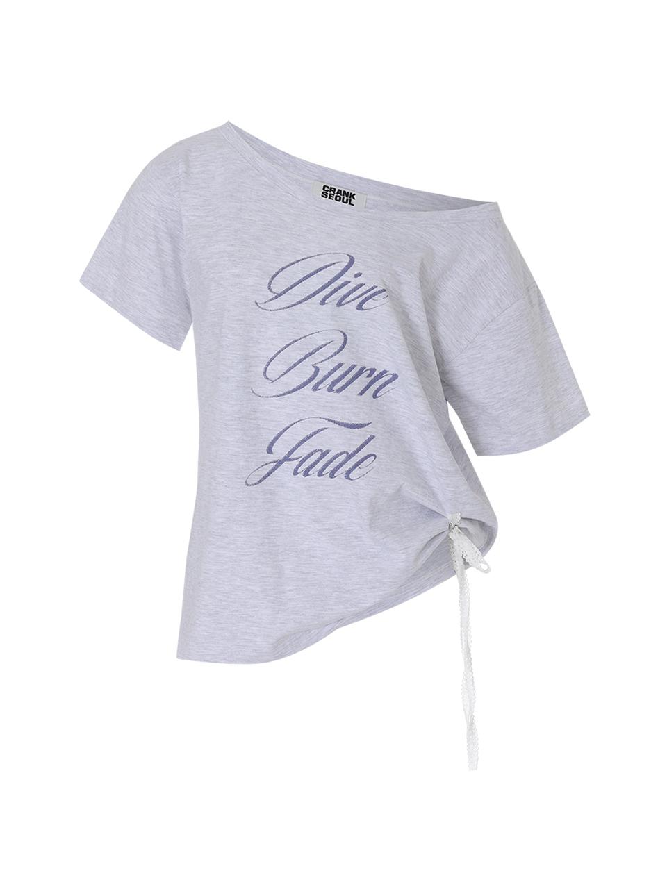 LACE STRING OFF SHOULDER TOP_MELANGE GREY