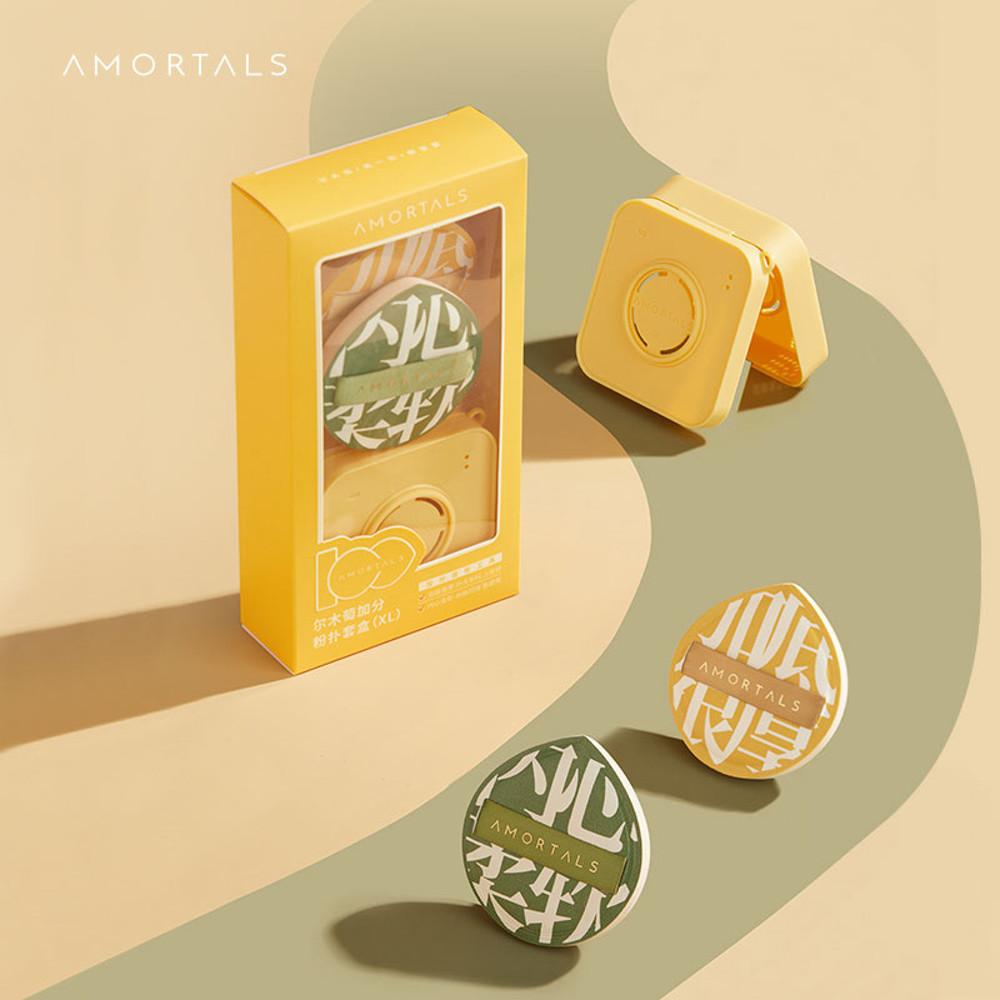 [공식판매처] 아모탈스 100점 애기궁둥이 퍼프 XL세트 틱톡 대왕 모찌 파운데이션 쿠션