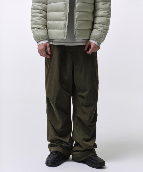 시티 레저 속기모 와이드 벨티드 파라슈트 팬츠 [올리브 그린]