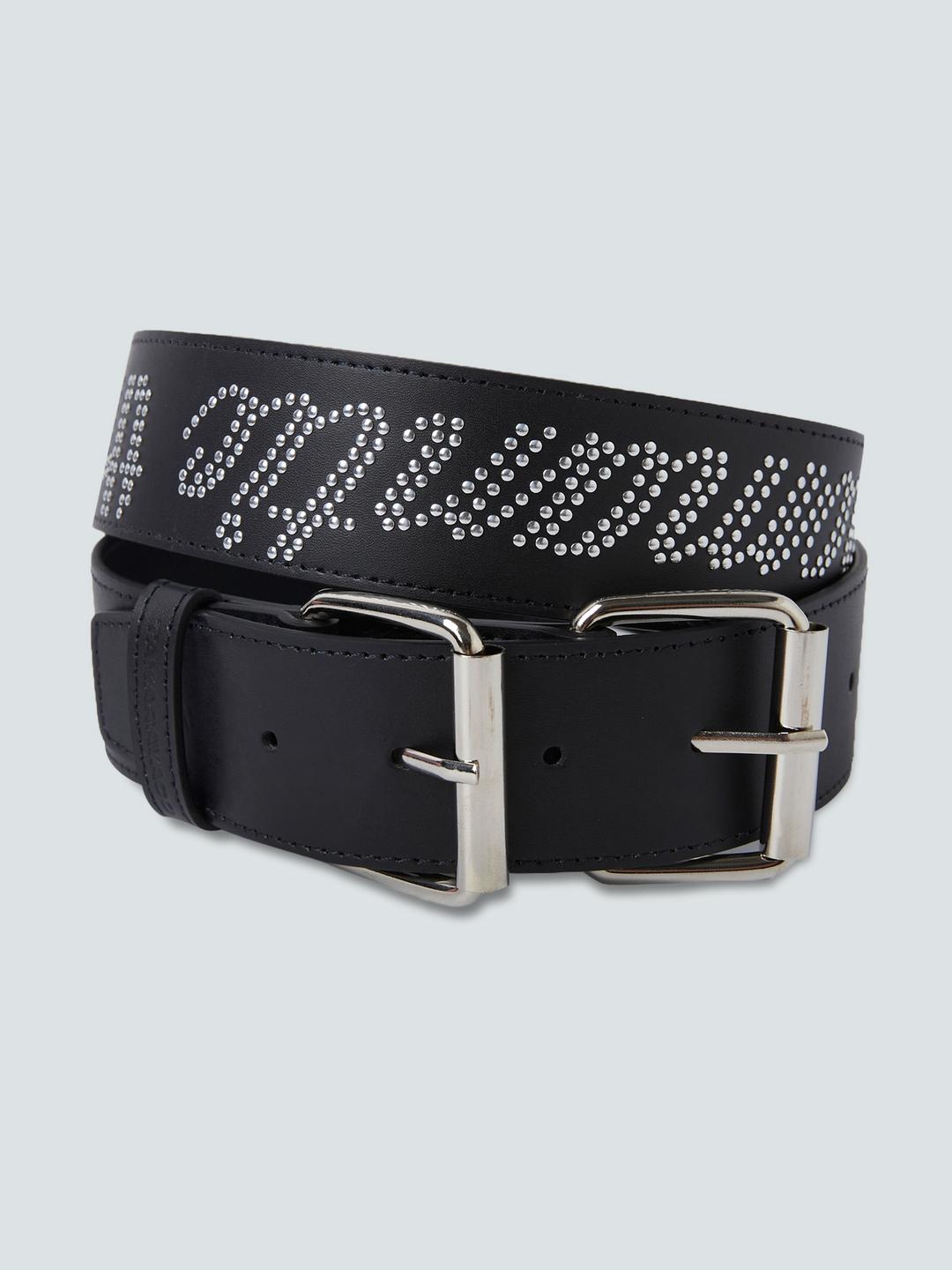 Hotfix double buckle belt_Black