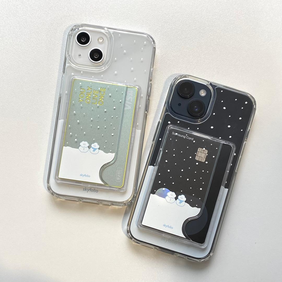 맥세이프 투명 카드지갑 (구름눈사람)