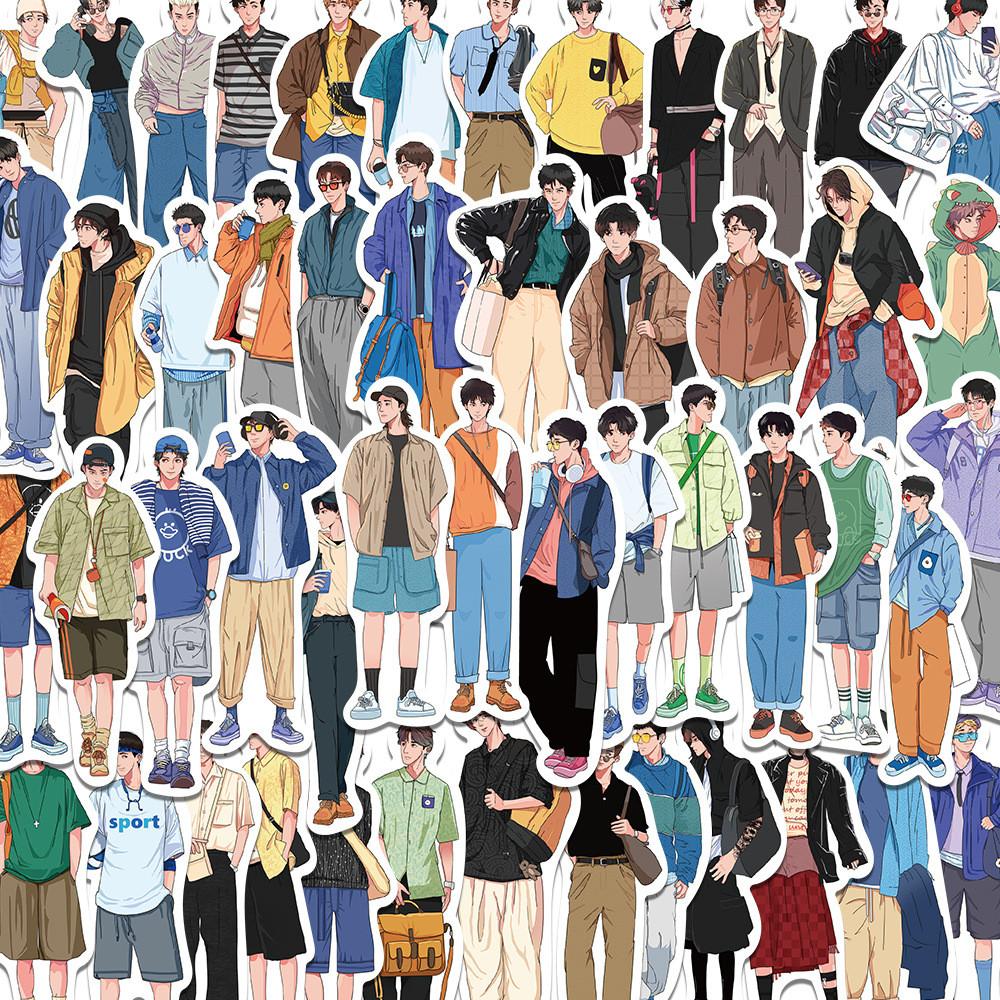 소년스티커 H형 세트 남자 인물 다꾸 패션 다이어리꾸미기