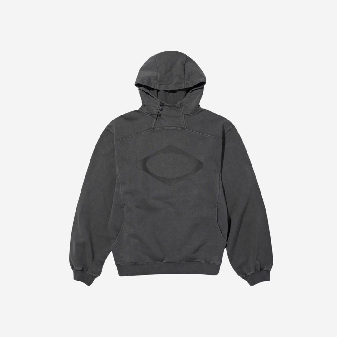 Mischief Rhombus Side Button Up Hoodie Washed Charcoal