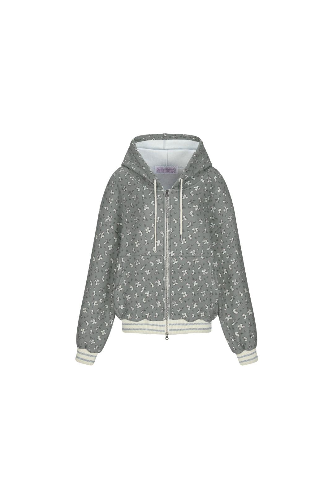 RABBIT fluffy hoodie grey