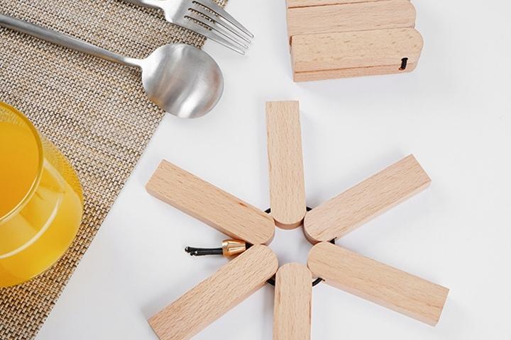 우드 냄비받침 다용도 원목 코스터 꽃잎(소)