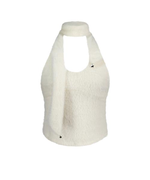 Muffler Knit Halter Top / Ivory