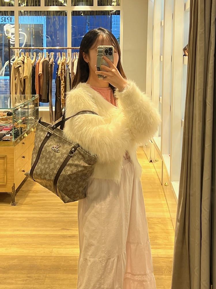 [영국아울렛] 비비안웨스트우드 ORB 패턴 비건 뉴 쇼퍼백 BROWN 42050079W