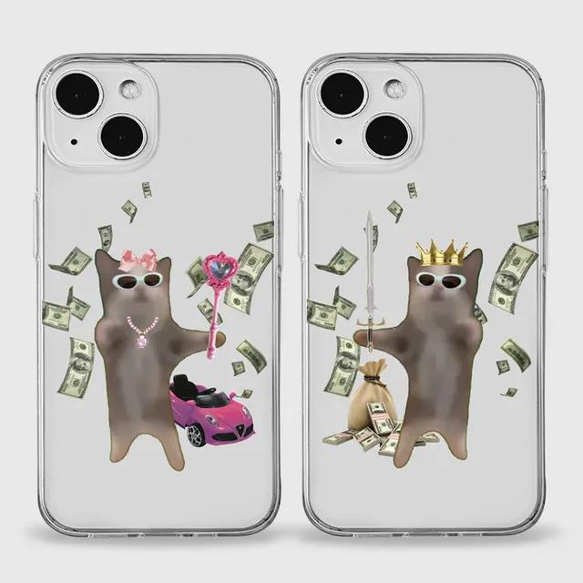 [젤리] 해피머니캣 (핸드폰케이스 Z플립5 아이폰14 s23 a31 a32 a33 a53 a23 z플립4 젤리케이스 고양이 귀여운 하찮 공주 왕자 동물 여름케이스 바나나캣 해피캣)