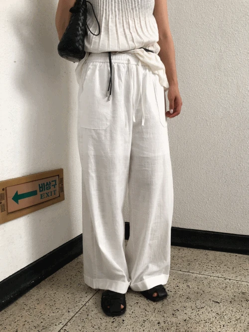 리오 린넨 와이드 롱팬츠