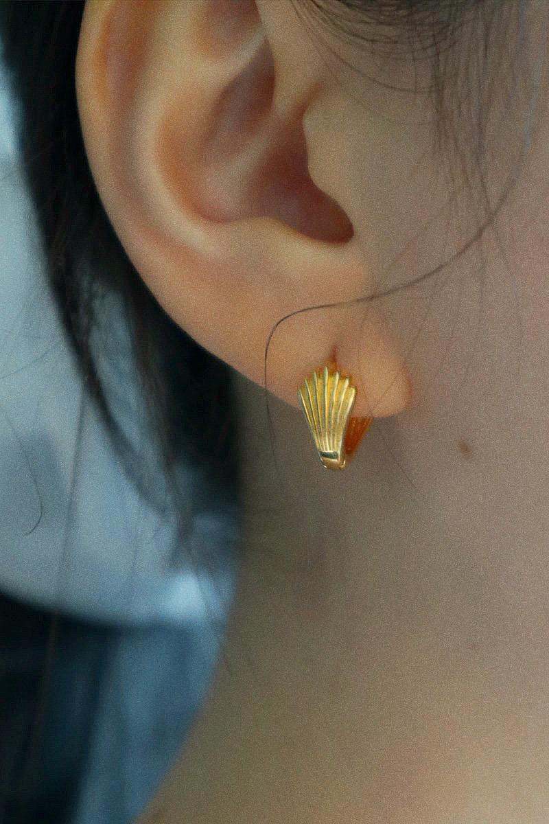 925silver 쉘 조개 원터치 귀걸이 (2 color)