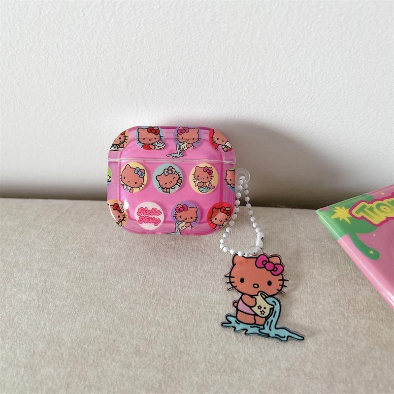 헬로키티 하와이언 핑크 에어팟 케이스 4세대 키링포함