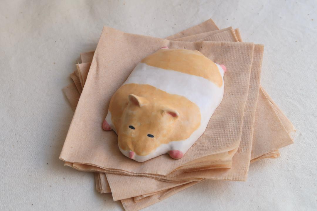 [할인 이벤트 ~1.15] 녹아내린다아 햄찌 도자기 오브제 냅킨홀더 문진