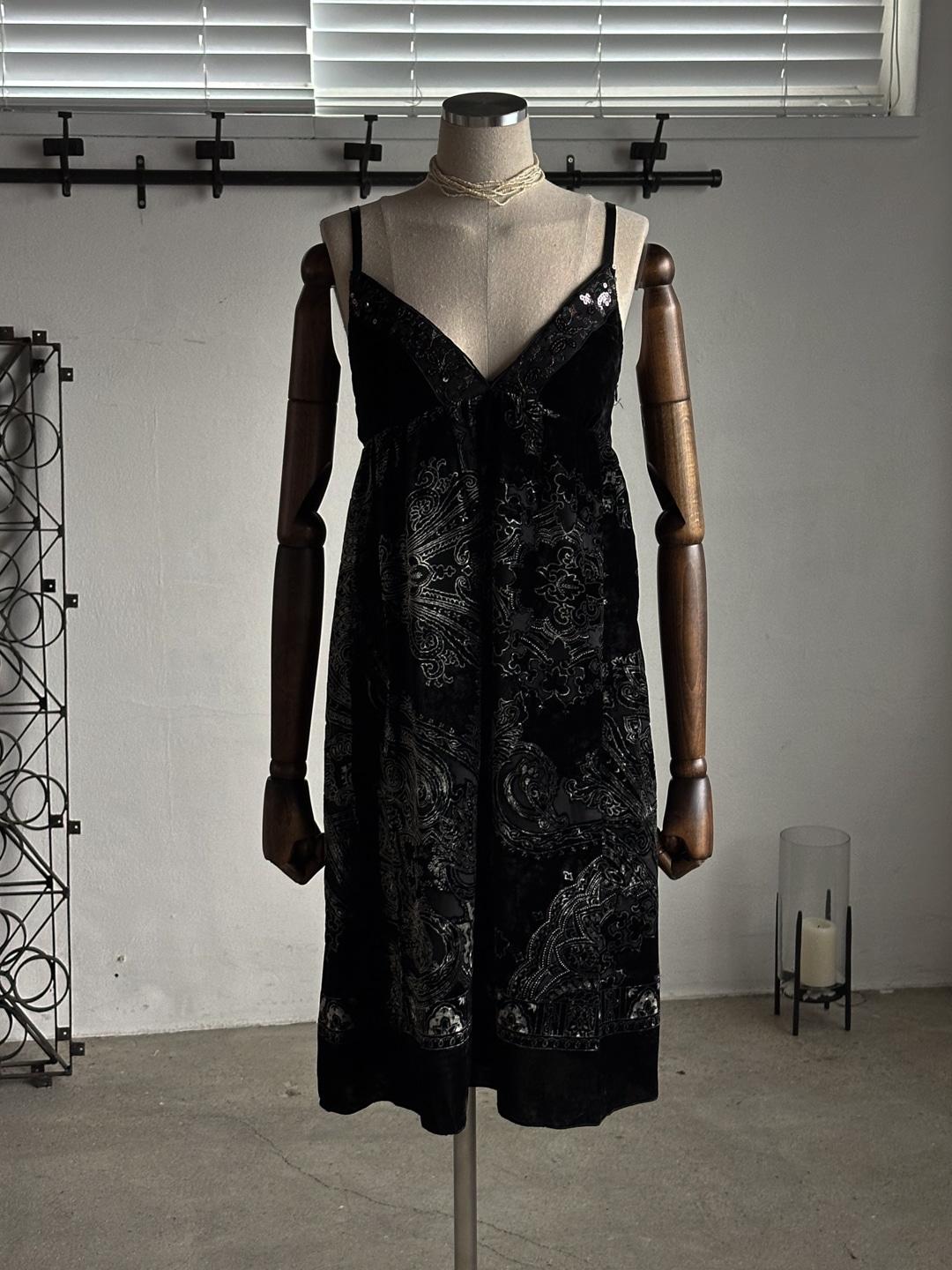 Sparkle Beaded Velvet Dress 0627 W