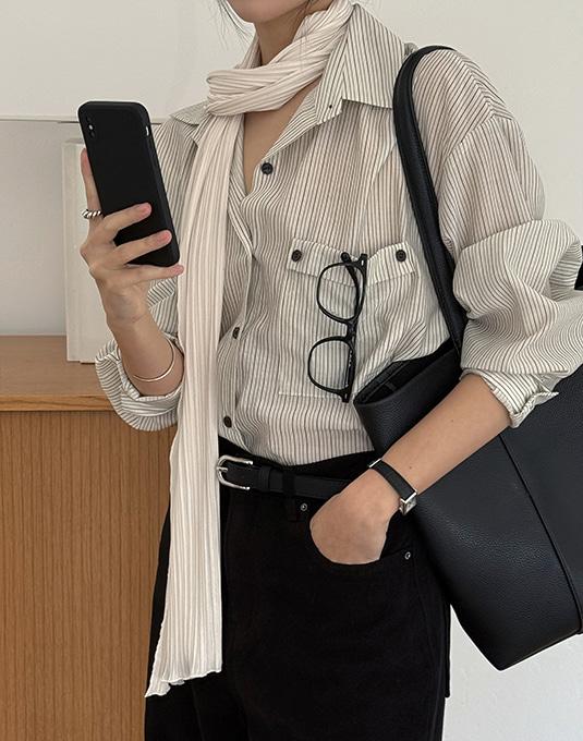 오브뮤트 오프 스트라이프 셔츠