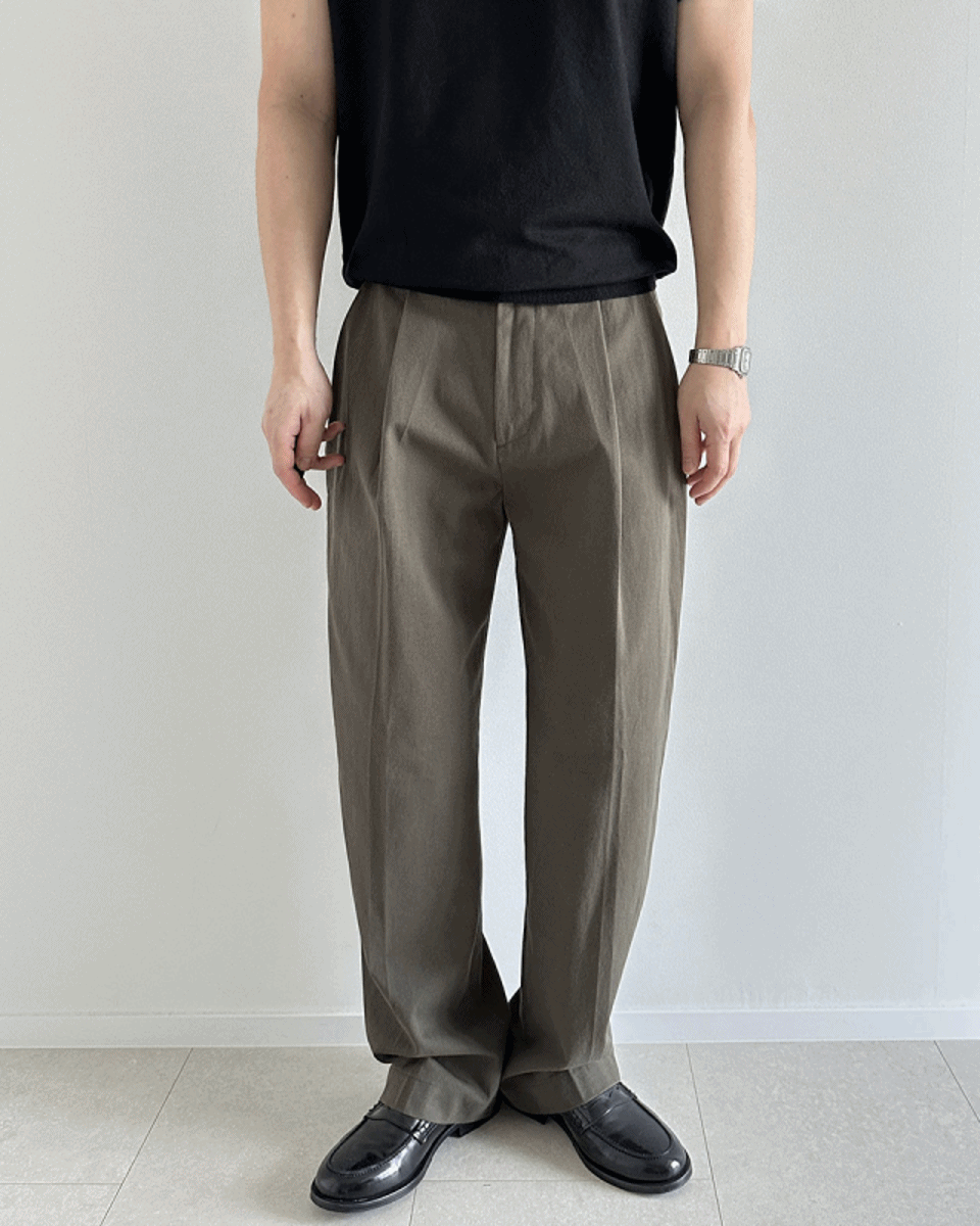 플소 원턱 코튼 PT