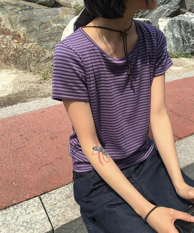 데일리쥬 [단독][MADE] 포이베 스트라이프 티셔츠 (반팔/긴팔)