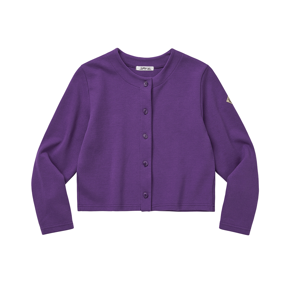 Round Neck Cardigan - Purple
