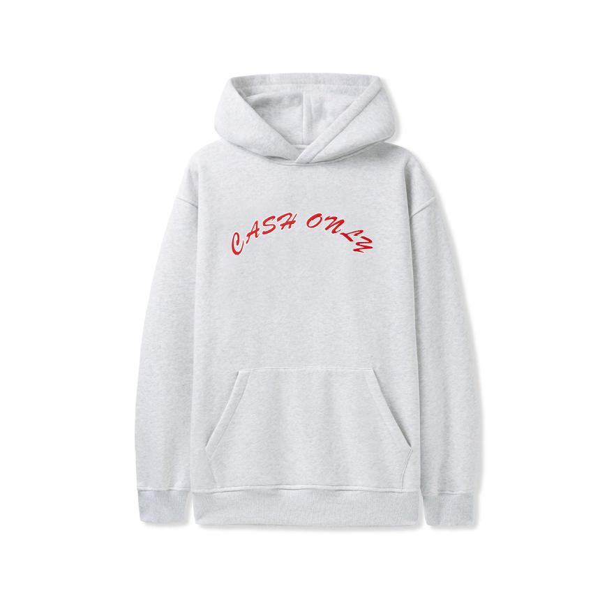 Felt Applique Logo Pullover Hood - Ash