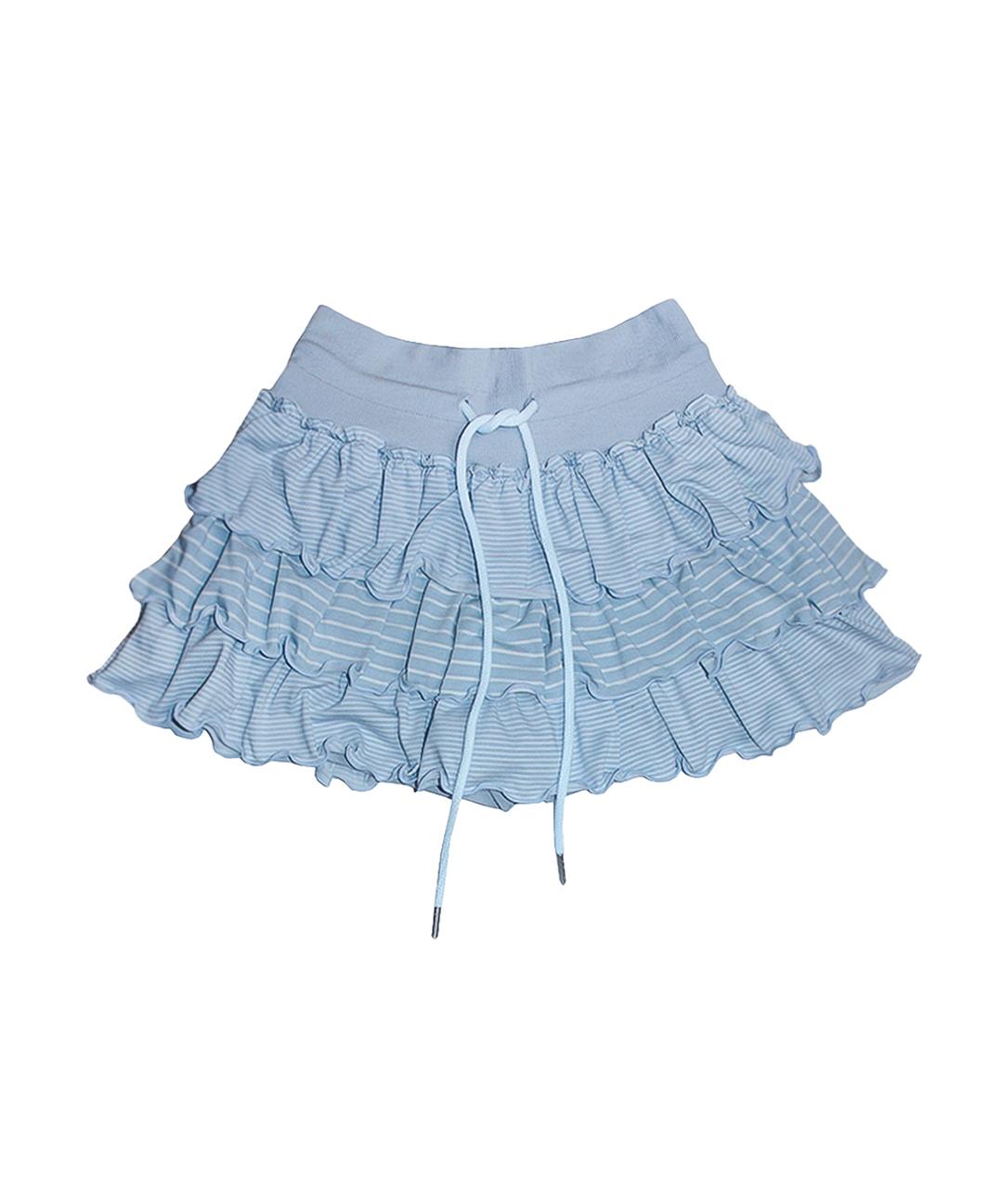 STRIPED CANCAN SKIRT - SKY BLUE