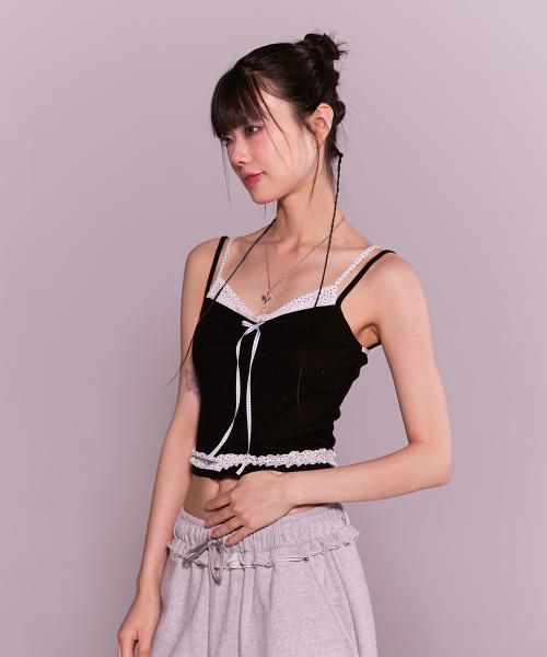 twinkle wrinkle dot sleeveless - black