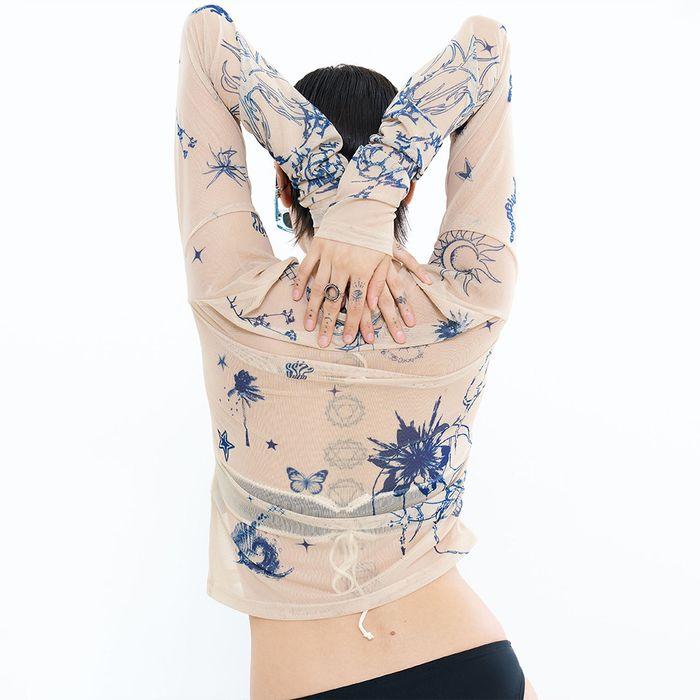 THISTLE CANVAS MESH TOP-BEIGE