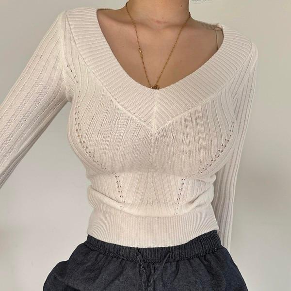 투게더 딥브이 니트티