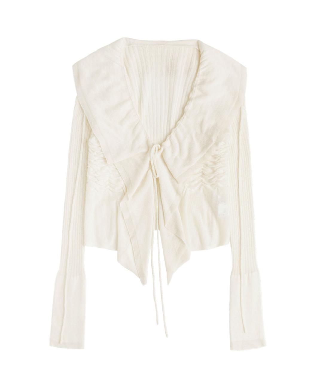 [PREVIEW] Ruffled Drape Angora Cardigan / Ivory