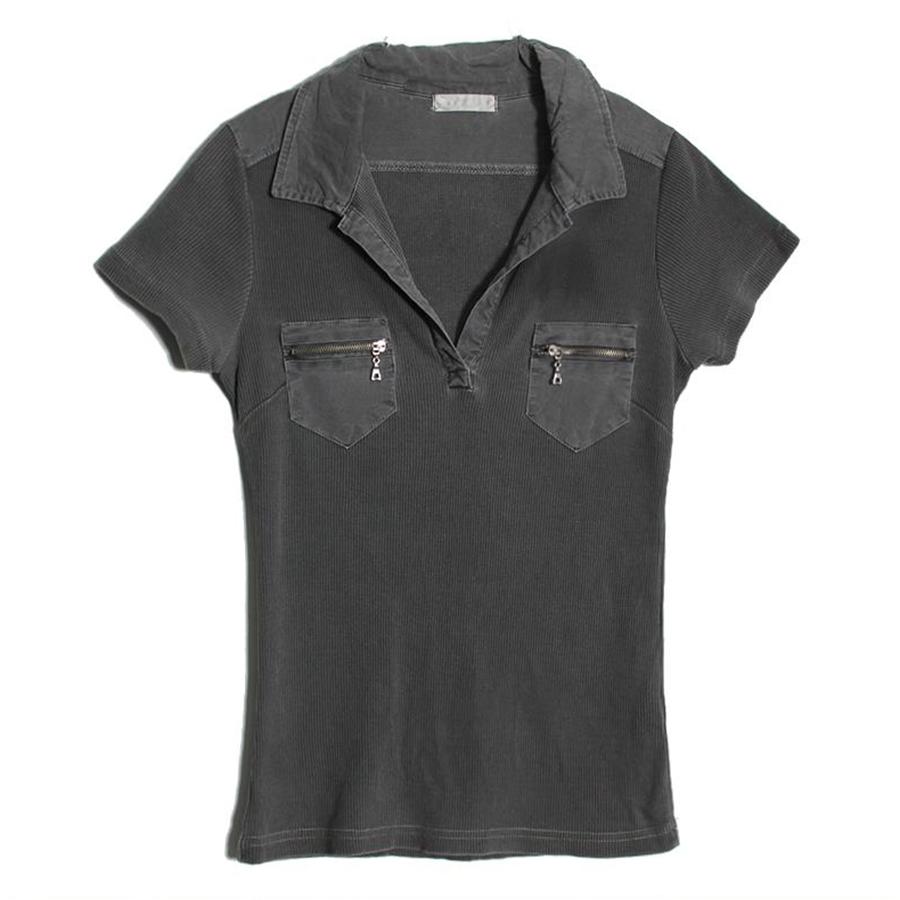 rib collar tee