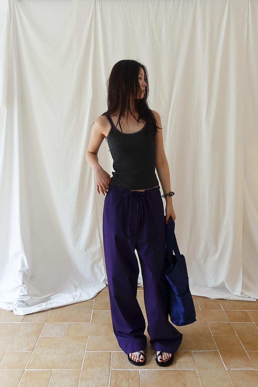 Purple string pants