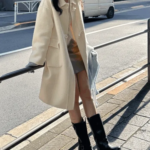 [울90%/2color/모델소장]  로빈 핸드메이드 더플 코트 겨울신상/코트/떡볶이코트/울코트