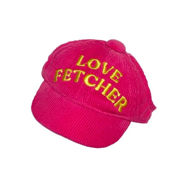 'LOVE FETCHER' CORDUROY BALL CAP (PINK)