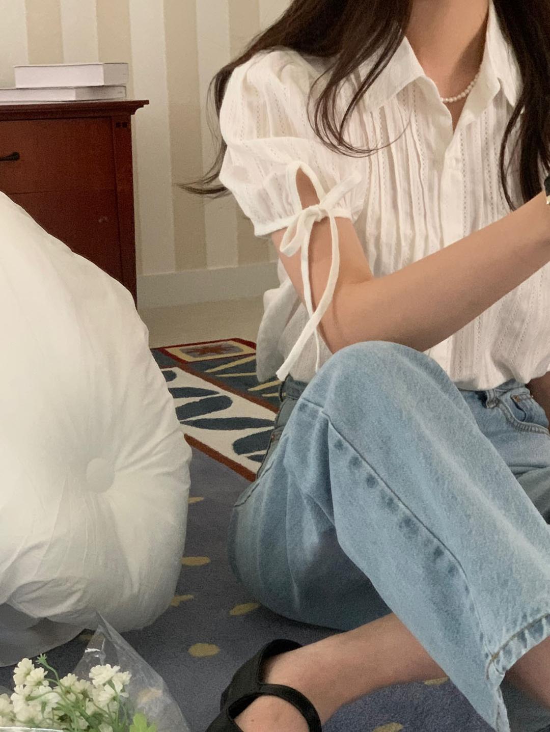 Plum ribbon blouse