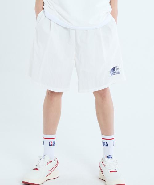 헤리티지 나일론 타슬란 원턱 5부 팬츠(N242PT124P) 화이트