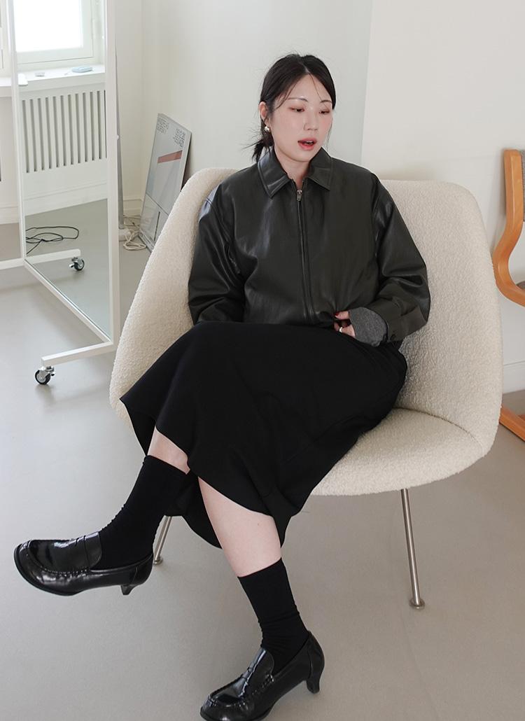 페이크레더 누빔 블루종 점퍼_SWWJPO41010