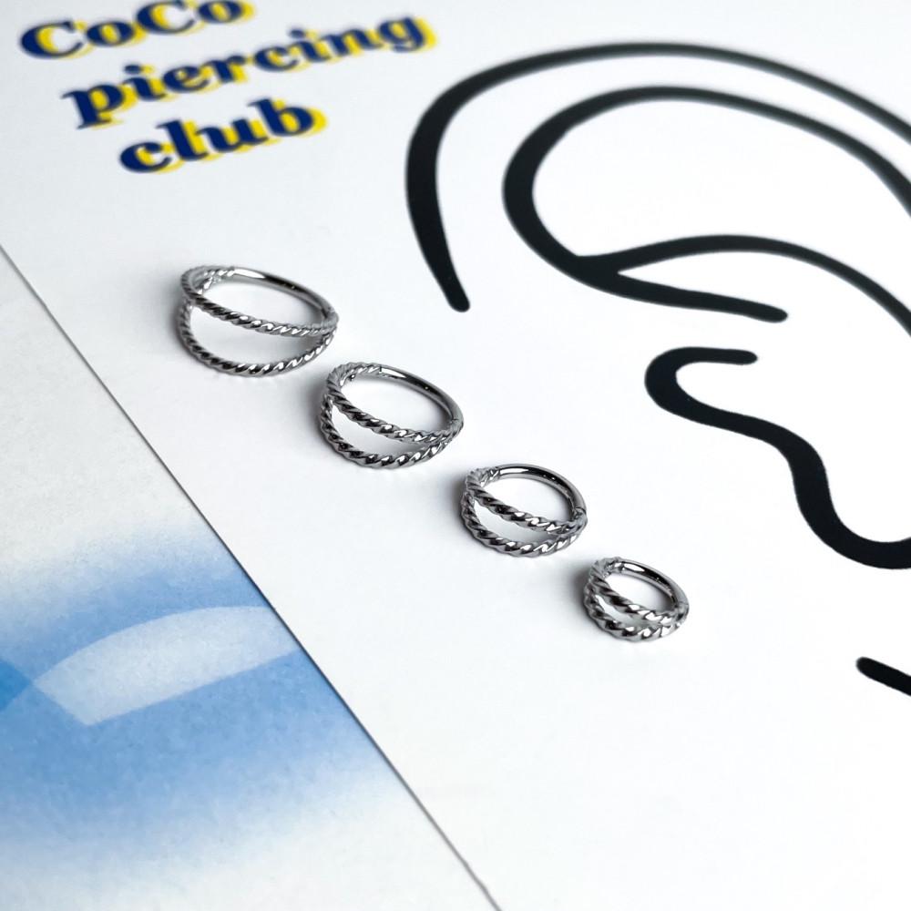 [입술피어싱] 더블라인 링 (트위스트.ver) all surgical steel