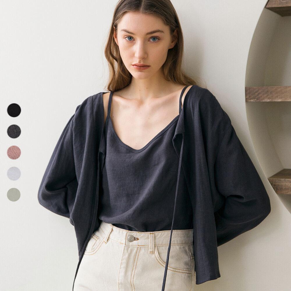 Linen Shirring Cardigan - 4Color