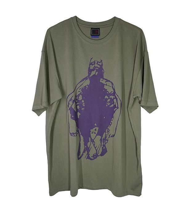 Maditation Over Fit tee (Khaki/Purple)