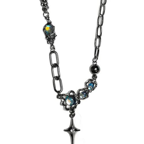 Aurora Cubic Spark Necklace / 유니크 오로라 큐빅 목걸이