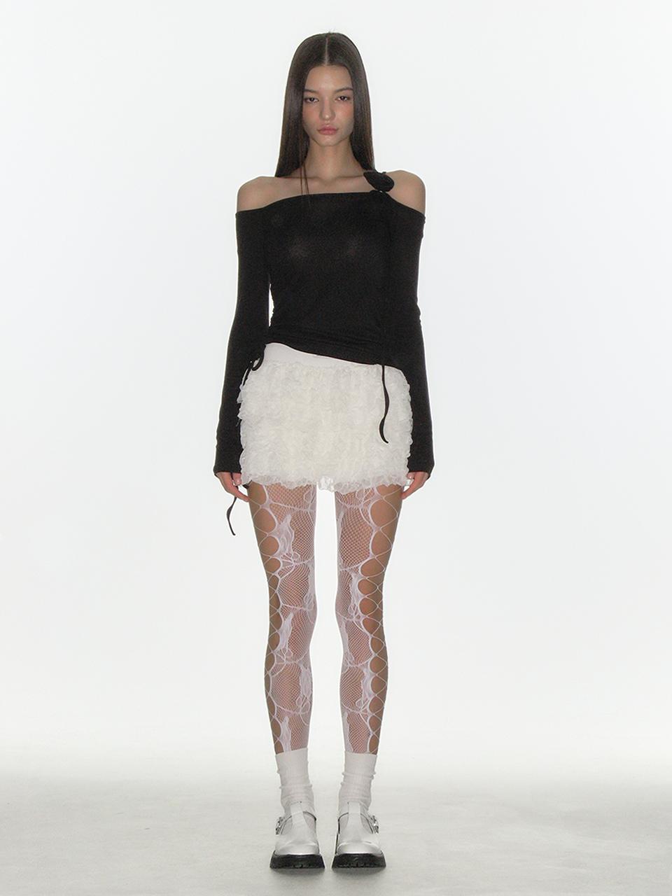 CANCAN FRILL MINI SKIRT_IVORY