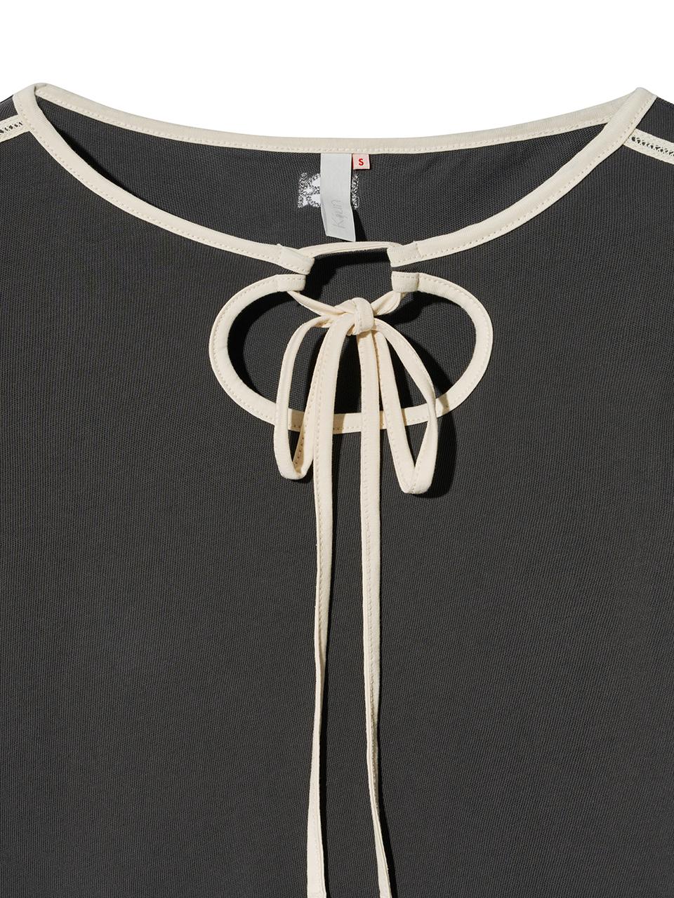 Cut Out Jersey Top Charcoal