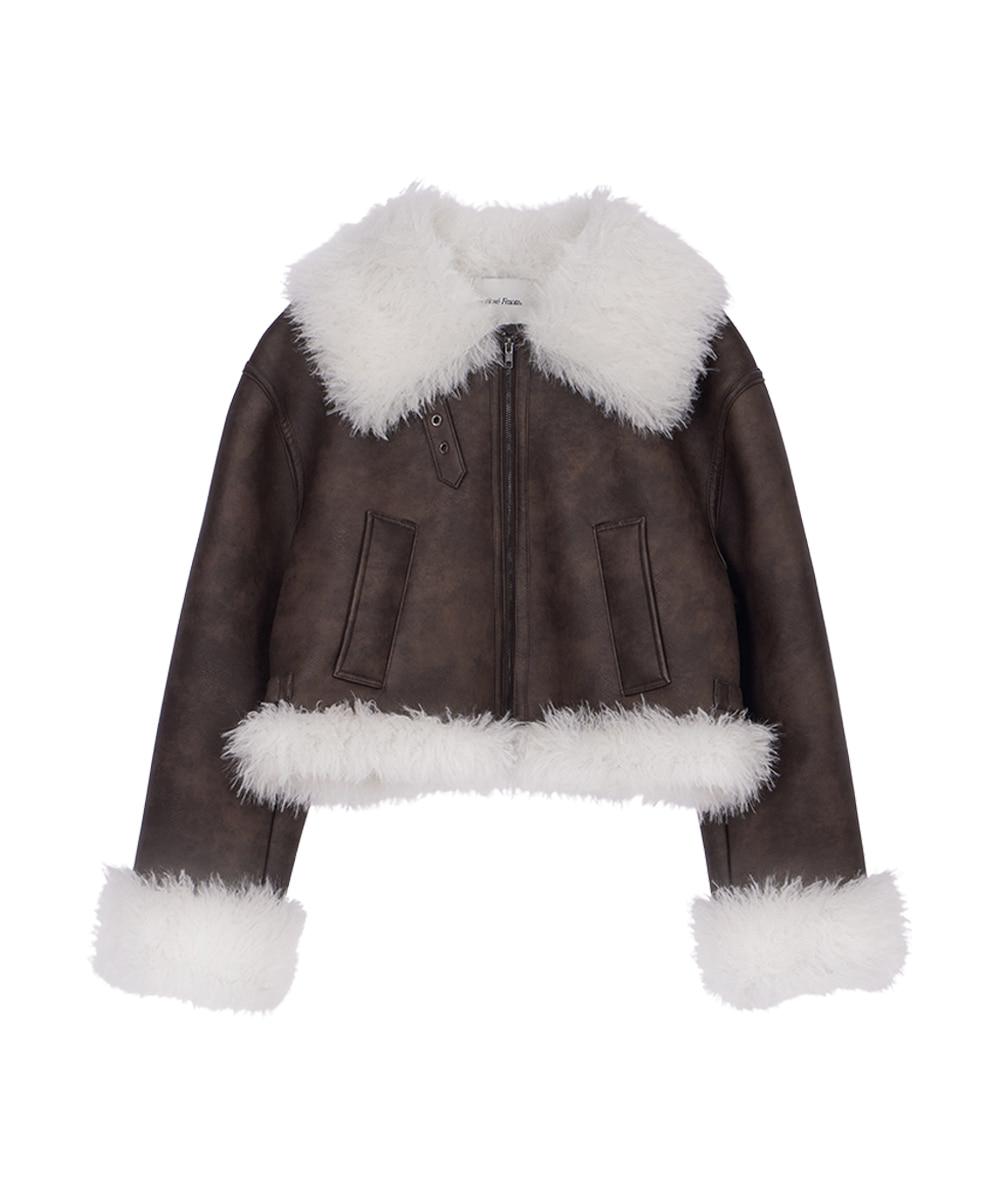 Mix Fur Leather Mustang [Brown]