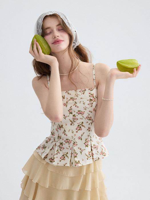 플로럴 뷔스티에 탑