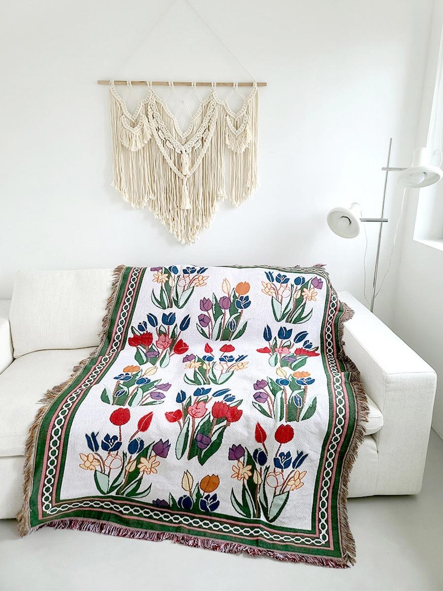 블랑쉬 튤립 블랭킷 빈티지담요 감성캠핑